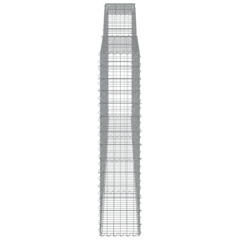 Gabionen mit Hochbogen 2 Stk. 400x30x140/160cm Verzinktes Eisen
