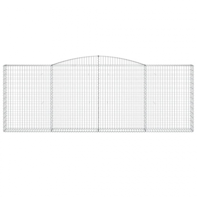 Gabionen mit Hochbogen 3 Stk. 400x30x140/160cm Verzinktes Eisen