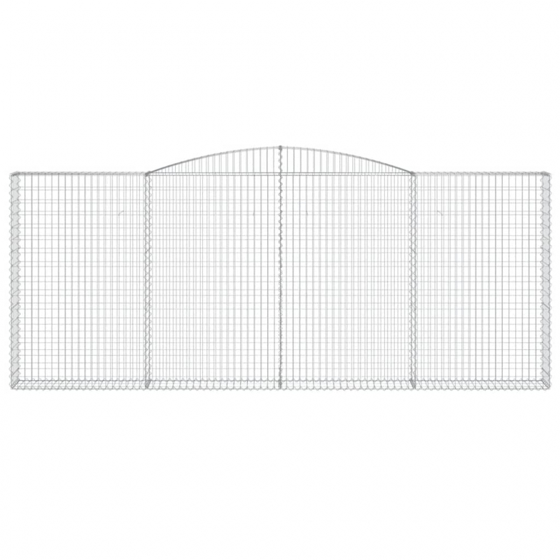 Gabionen mit Hochbogen 3 Stk. 400x30x160/180cm Verzinktes Eisen