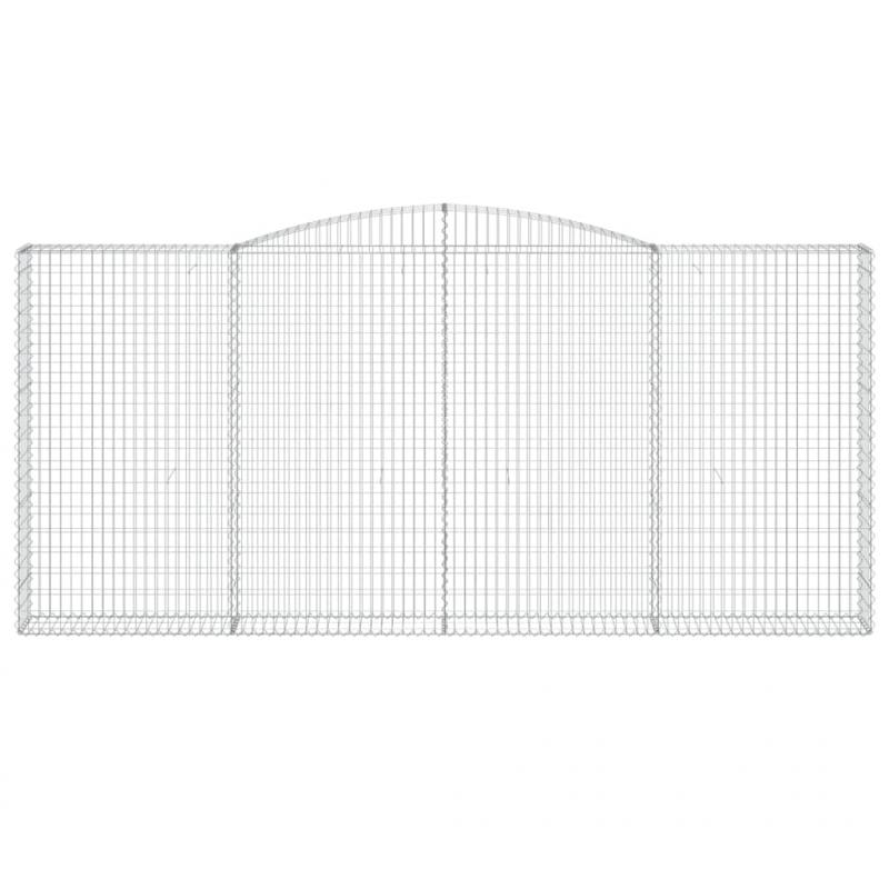 Gabionen mit Hochbogen 3 Stk. 400x30x180/200cm Verzinktes Eisen
