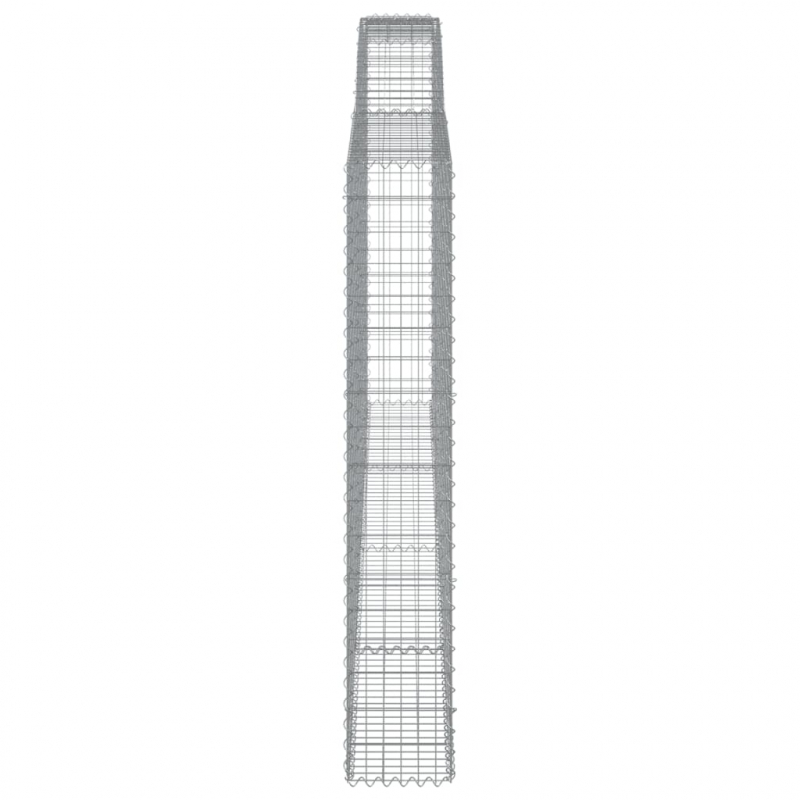 Gabionen mit Hochbogen 7 Stk. 400x30x180/200cm Verzinktes Eisen