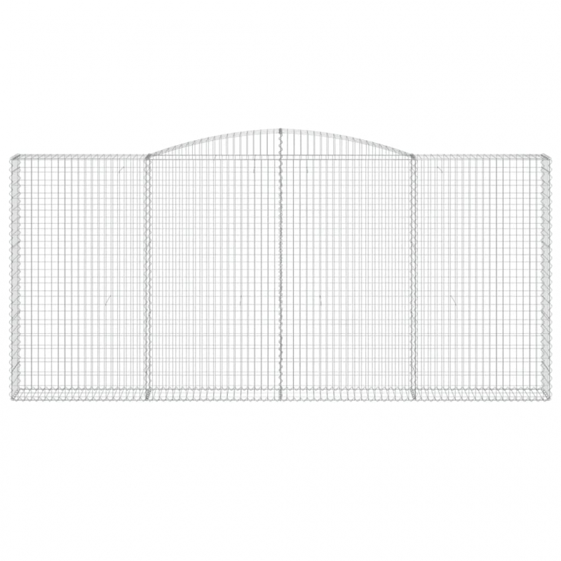 Gabionen mit Hochbogen 8 Stk. 400x30x180/200cm Verzinktes Eisen