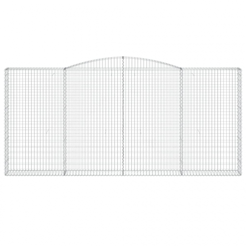 Gabionen mit Hochbogen 9 Stk. 400x30x180/200cm Verzinktes Eisen