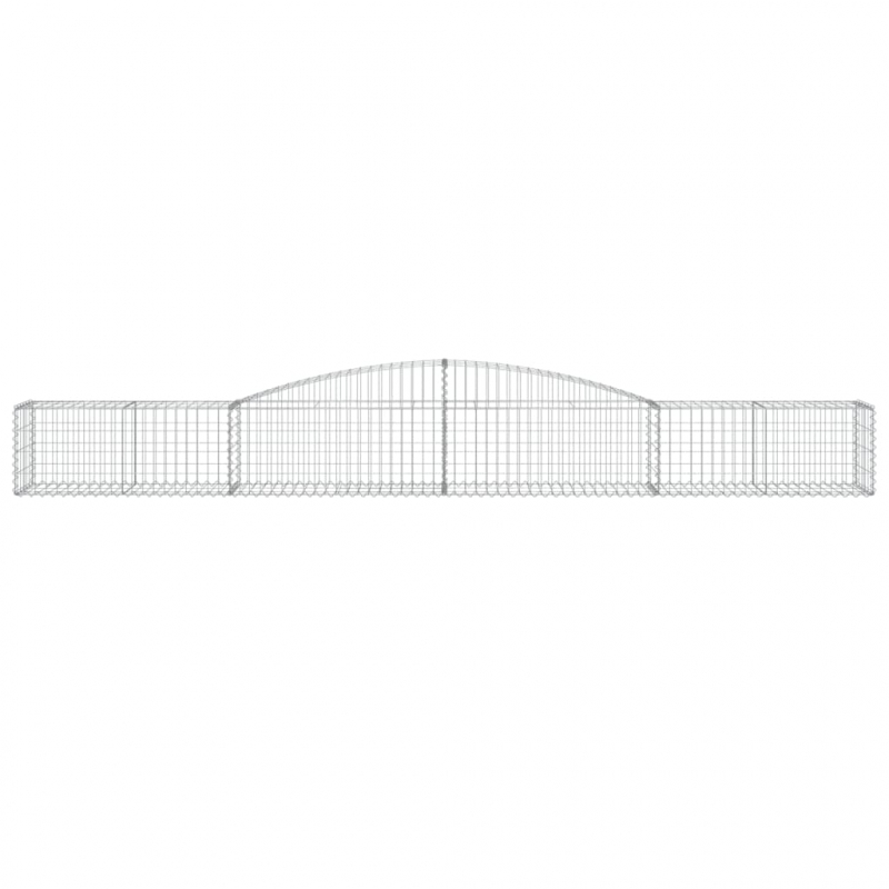 Gabionen mit Hochbogen 5 Stk. 400x50x40/60cm Verzinktes Eisen