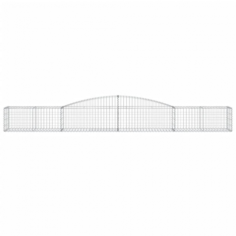 Gabionen mit Hochbogen 7 Stk. 400x50x40/60cm Verzinktes Eisen