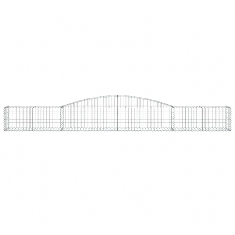 Gabionen mit Hochbogen 25 Stk. 400x50x40/60cm Verzinktes Eisen
