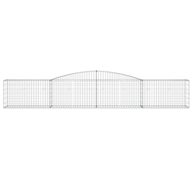 Gabionen mit Hochbogen 4 Stk. 400x50x60/80cm Verzinktes Eisen