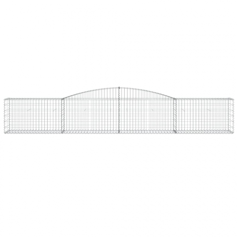 Gabionen mit Hochbogen 15 Stk. 400x50x60/80cm Verzinktes Eisen