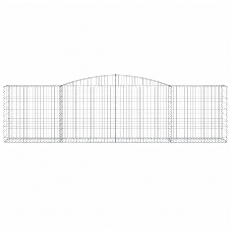 Gabionen mit Hochbogen 3 Stk. 400x50x100/120cm Verzinktes Eisen