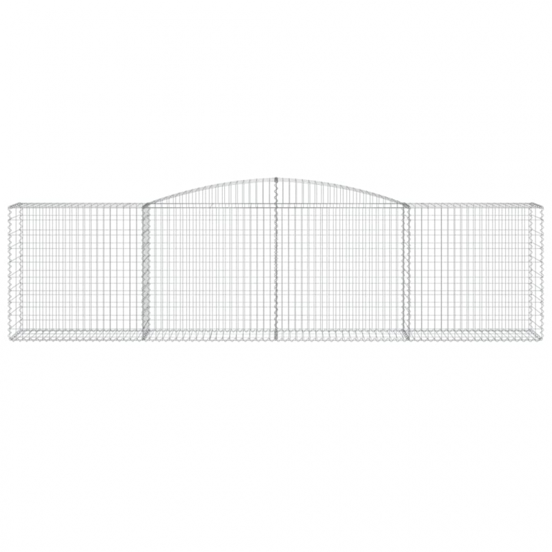 Gabionen mit Hochbogen 20 Stk 400x50x100/120cm Verzinktes Eisen