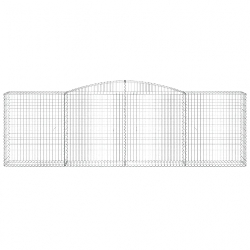 Gabionen mit Hochbogen 2 Stk. 400x50x120/140cm Verzinktes Eisen