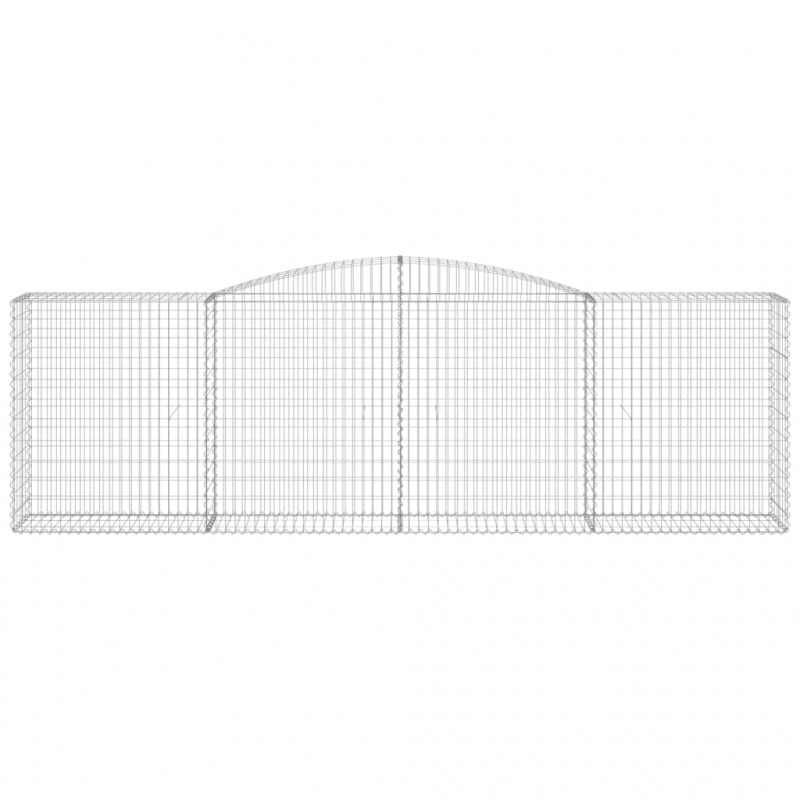 Gabionen mit Hochbogen 6 Stk. 400x50x120/140cm Verzinktes Eisen