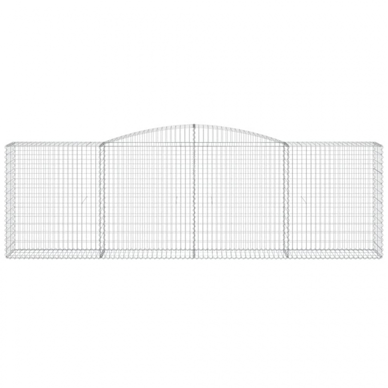Gabionen mit Hochbogen 8 Stk. 400x50x120/140cm Verzinktes Eisen