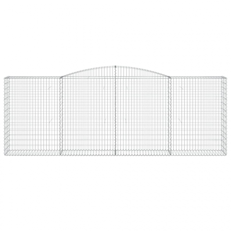 Gabionen mit Hochbogen 6 Stk. 400x50x140/160cm Verzinktes Eisen