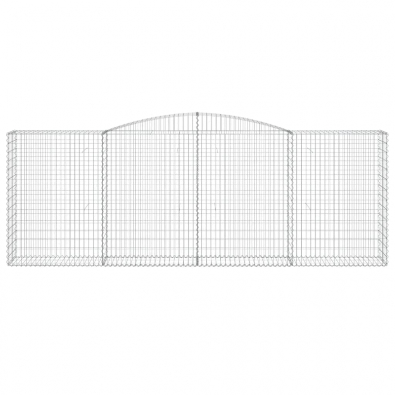 Gabionen mit Hochbogen 7 Stk. 400x50x140/160cm Verzinktes Eisen