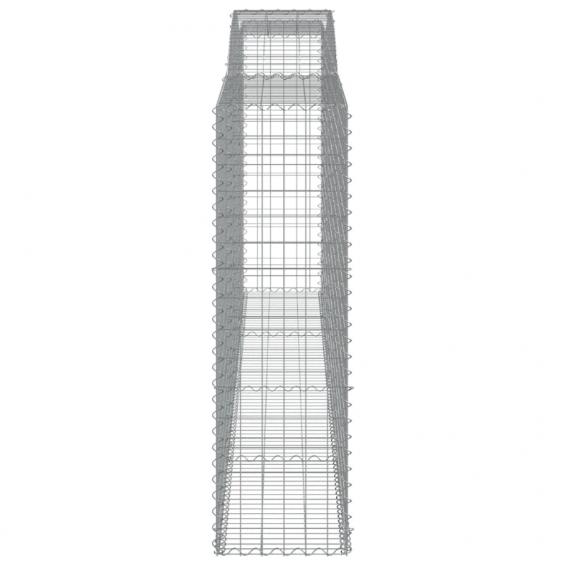 Gabionen mit Hochbogen 7 Stk. 400x50x160/180cm Verzinktes Eisen