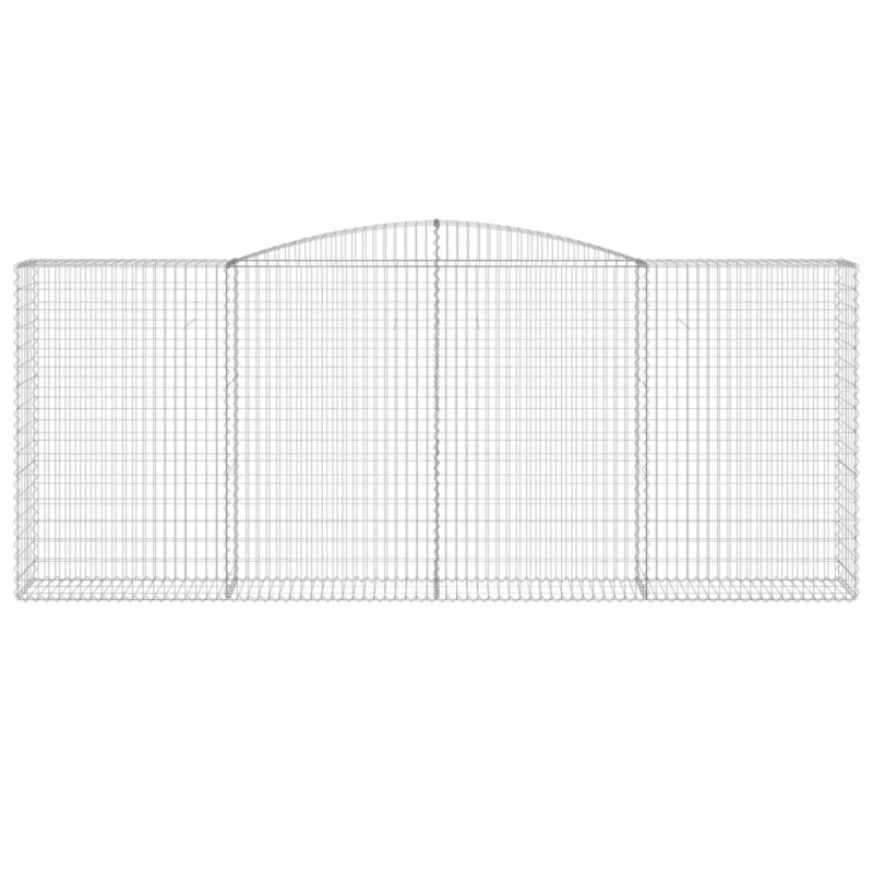 Gabionen mit Hochbogen 8 Stk. 400x50x160/180cm Verzinktes Eisen
