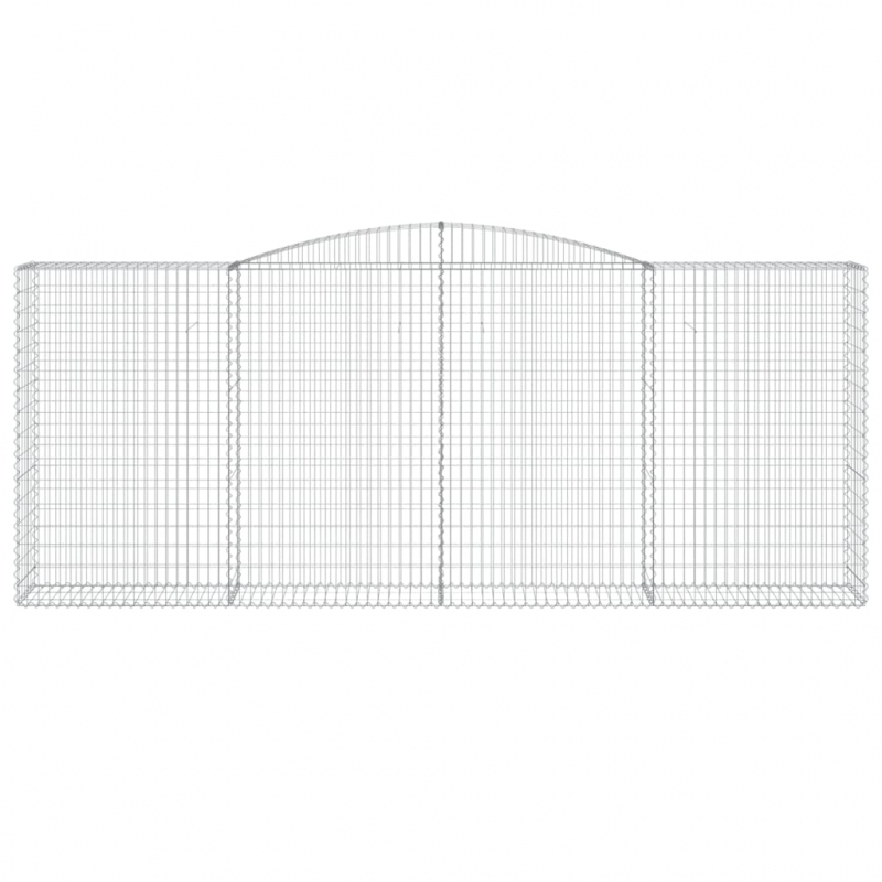 Gabionen mit Hochbogen 10 Stk 400x50x160/180cm Verzinktes Eisen