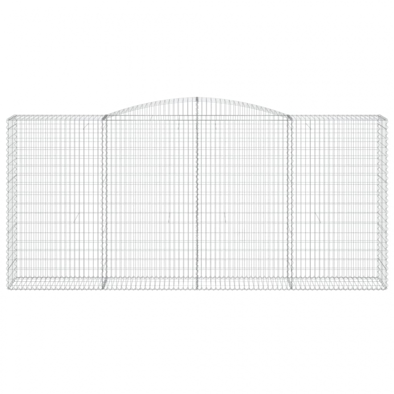 Gabionen mit Hochbogen 5 Stk. 400x50x180/200cm Verzinktes Eisen