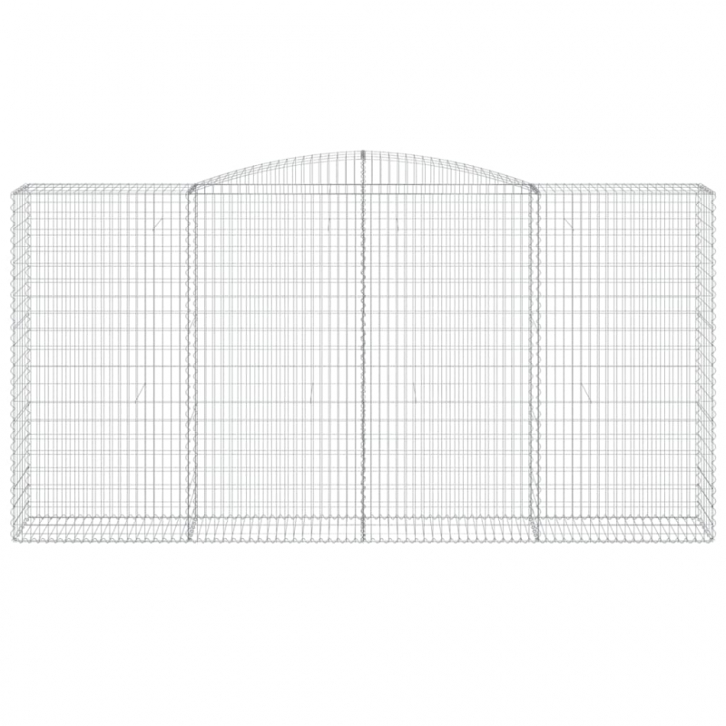 Gabionen mit Hochbogen 6 Stk. 400x50x200/220cm Verzinktes Eisen