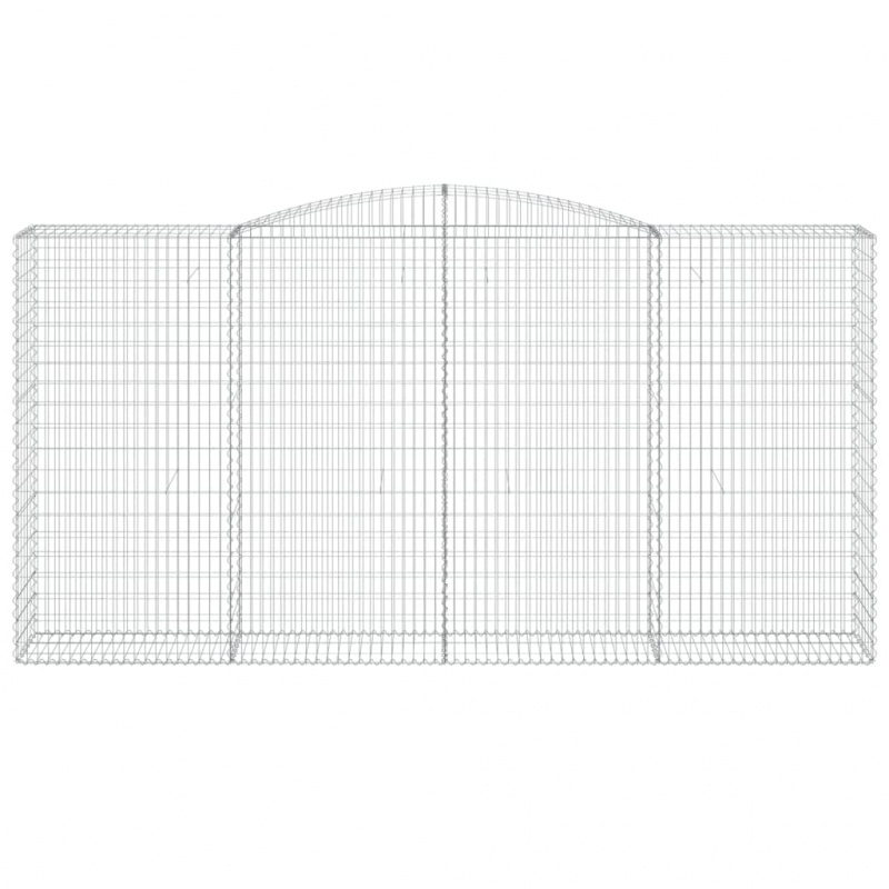 Gabionen mit Hochbogen 7 Stk. 400x50x200/220cm Verzinktes Eisen