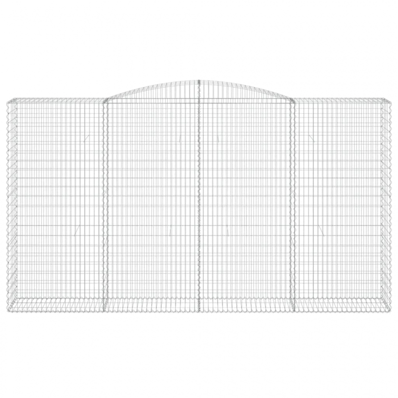 Gabionen mit Hochbogen 4 Stk. 400x50x220/240cm Verzinktes Eisen