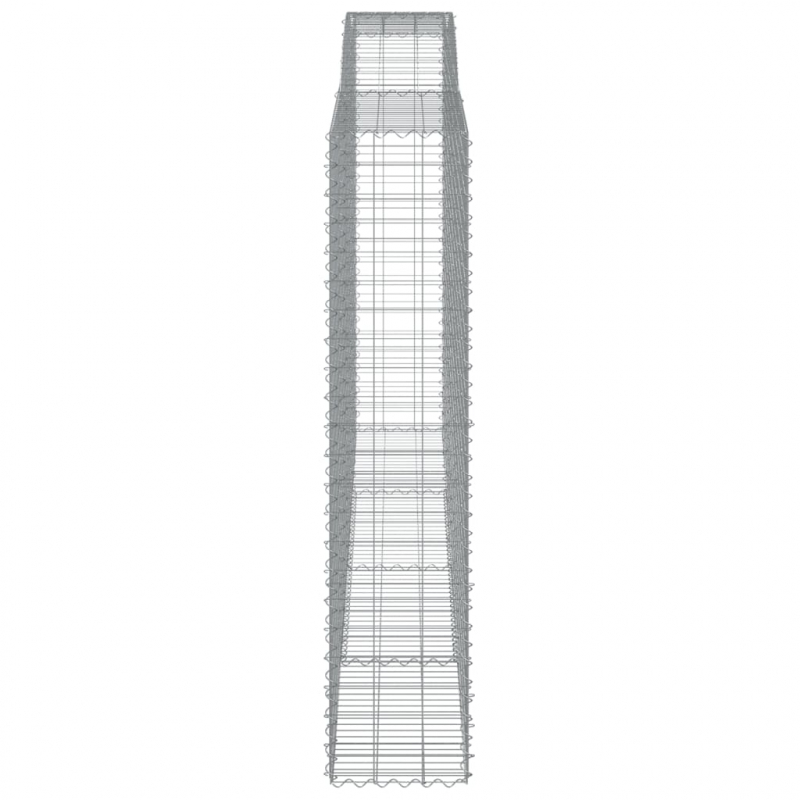 Gabionen mit Hochbogen 5 Stk. 400x50x220/240cm Verzinktes Eisen