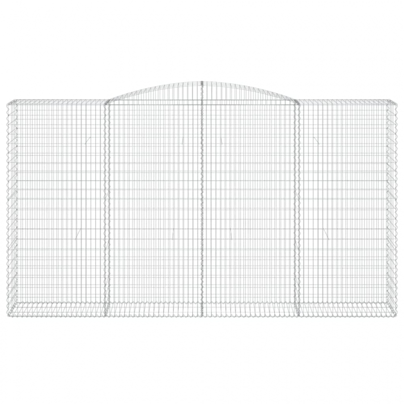 Gabionen mit Hochbogen 6 Stk. 400x50x220/240cm Verzinktes Eisen