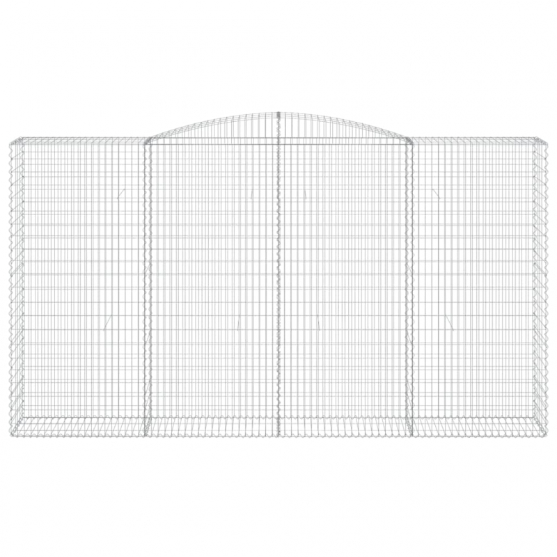 Gabionen mit Hochbogen 7 Stk. 400x50x220/240cm Verzinktes Eisen