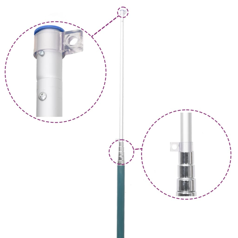 Flagge Portugals mit Mast 5,55 m Aluminium