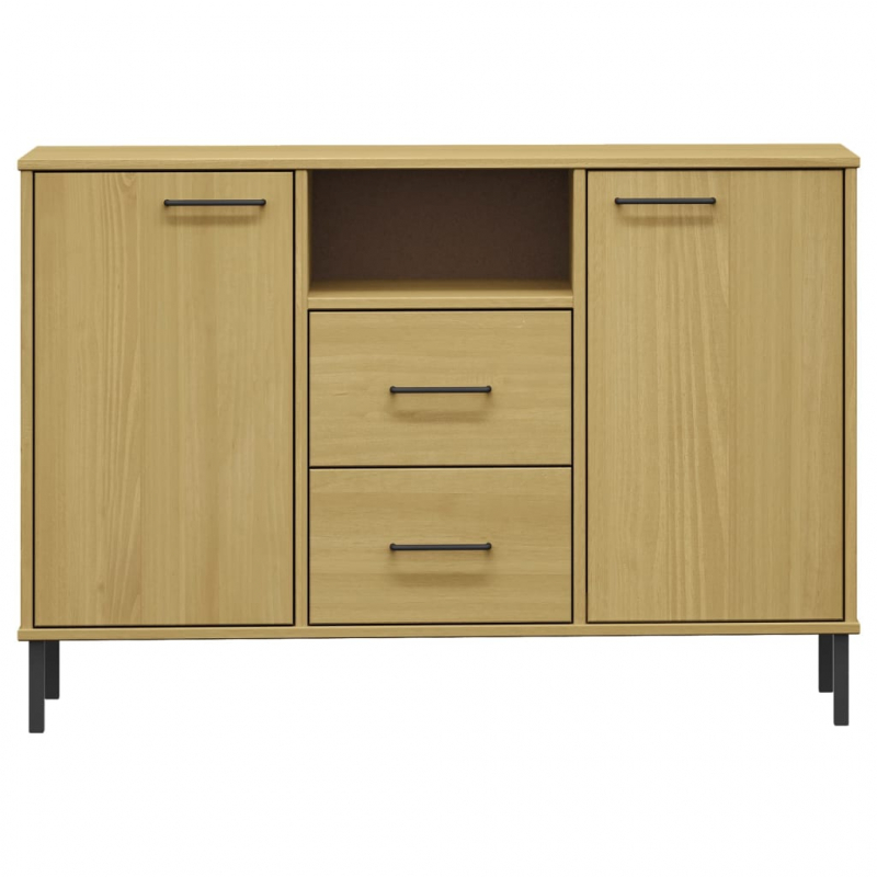 Sideboard OSLO mit Metallbeinen Braun 113x40x77 cm Massivholz
