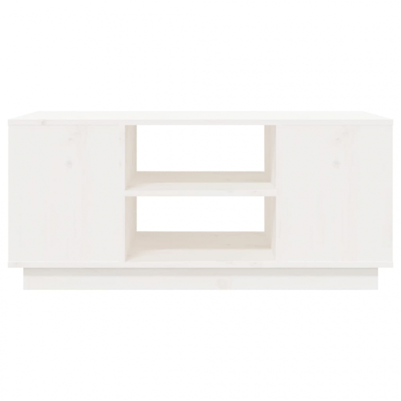 Couchtisch Weiß 90x49x40,5 cm Massivholz Kiefer