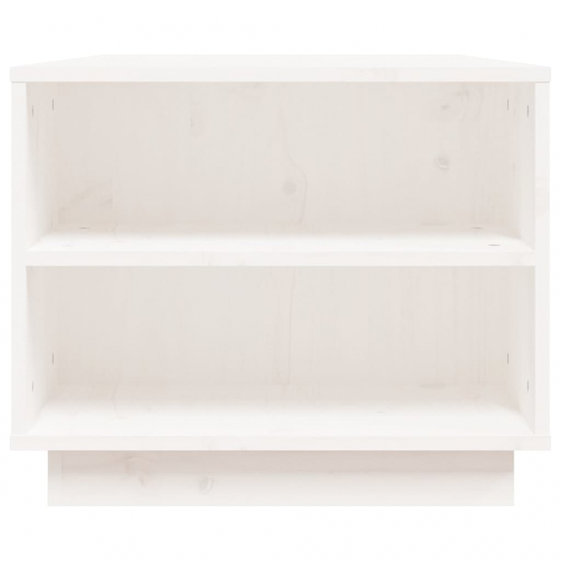 Couchtisch Weiß 90x49x40,5 cm Massivholz Kiefer