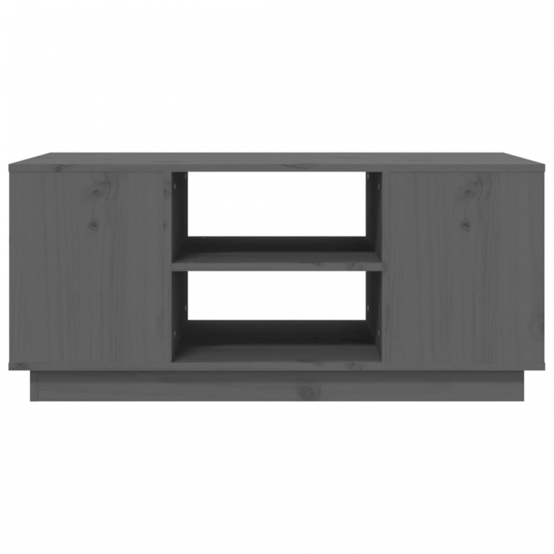 Couchtisch Grau 90x49x40,5 cm Massivholz Kiefer