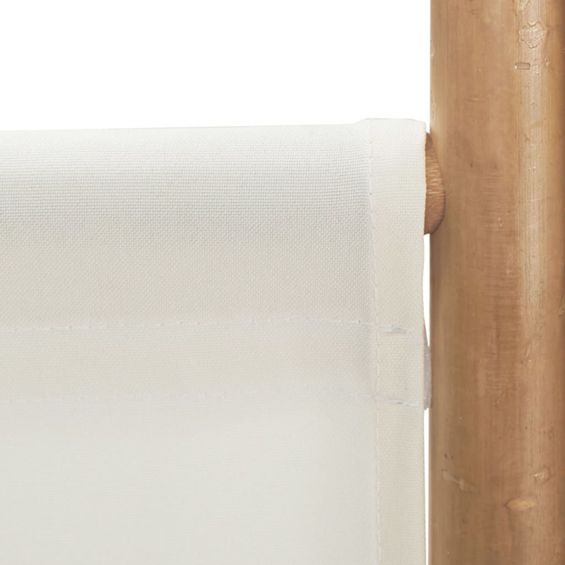 6-tlg. Paravent Faltbar 240 cm Bambus und Canvas