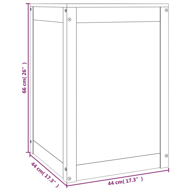 Wäschetruhe 44x44x66 cm Massivholz Kiefer