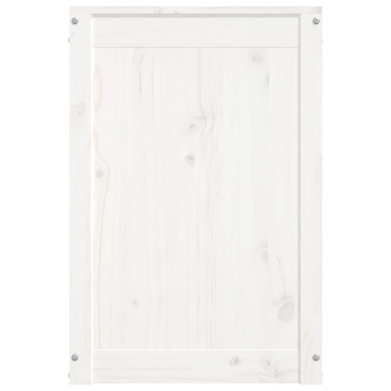 Wäschetruhe Weiß 44x44x66 cm Massivholz Kiefer