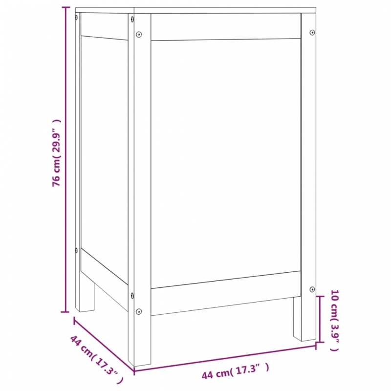 Wäschetruhe 44x44x76 cm Massivholz Kiefer