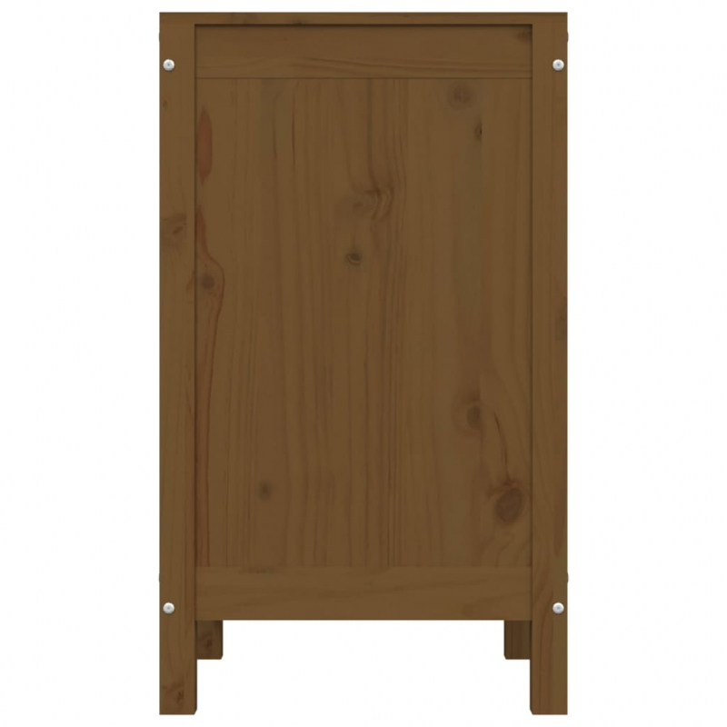 Wäschetruhe Honigbraun 44x44x76cm Massivholz Kiefer