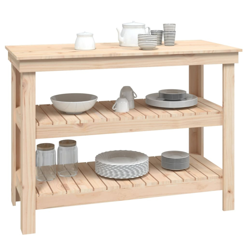 Werkbank 110,5x50x80 cm Massivholz Kiefer