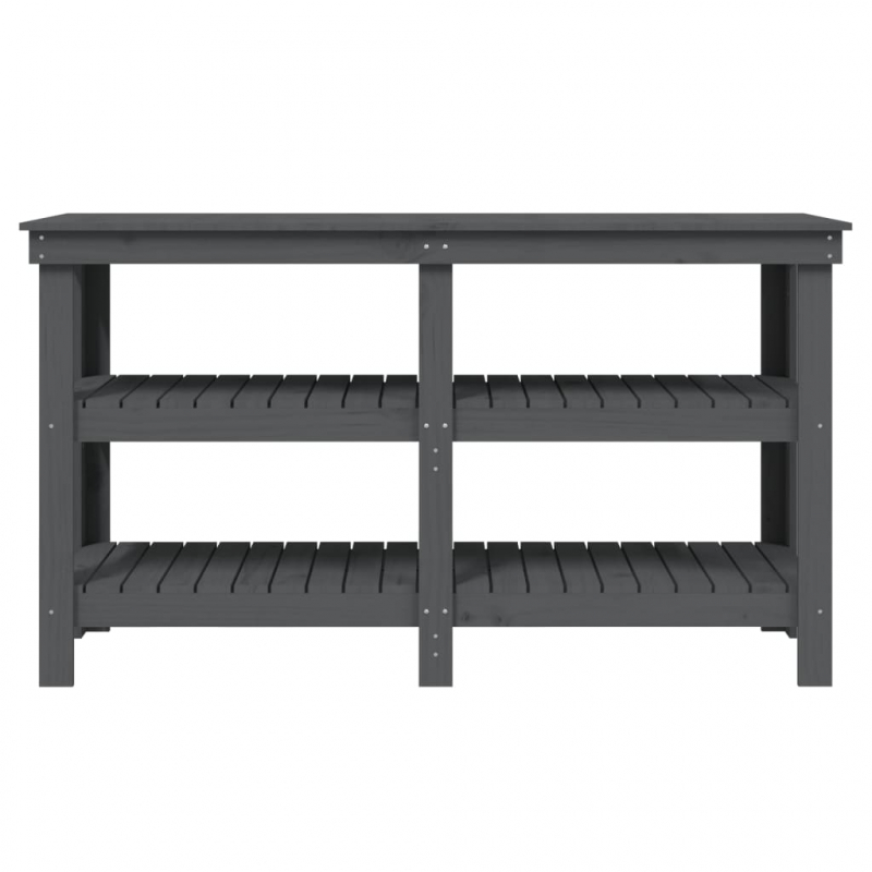 Werkbank Grau 142,5x50x80 cm Massivholz Kiefer