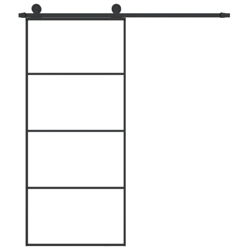 Schiebetür mit Beschlag 90x205 cm ESG-Glas & Aluminium