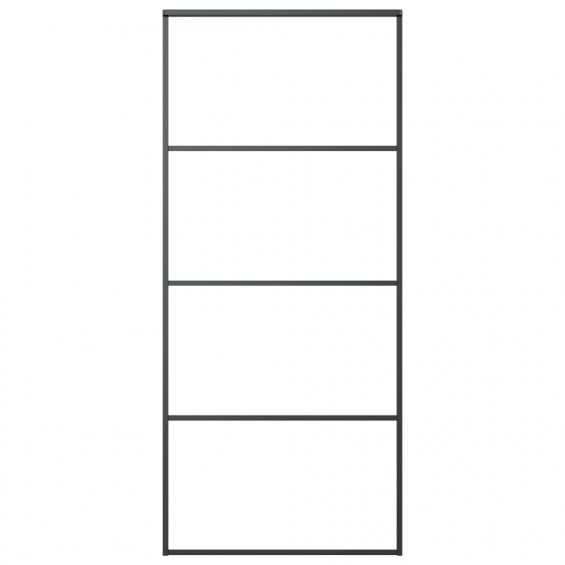 Schiebetür mit Beschlag 90x205 cm ESG-Glas & Aluminium