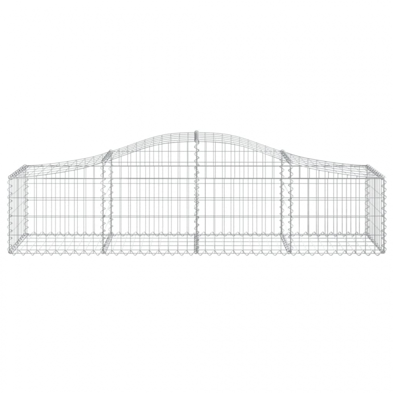 Gabione mit Hochbogen 200x50x40/60 cm Verzinktes Eisen