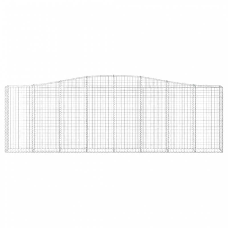 Gabione mit Hochbogen 400x30x120/140 cm Verzinktes Eisen