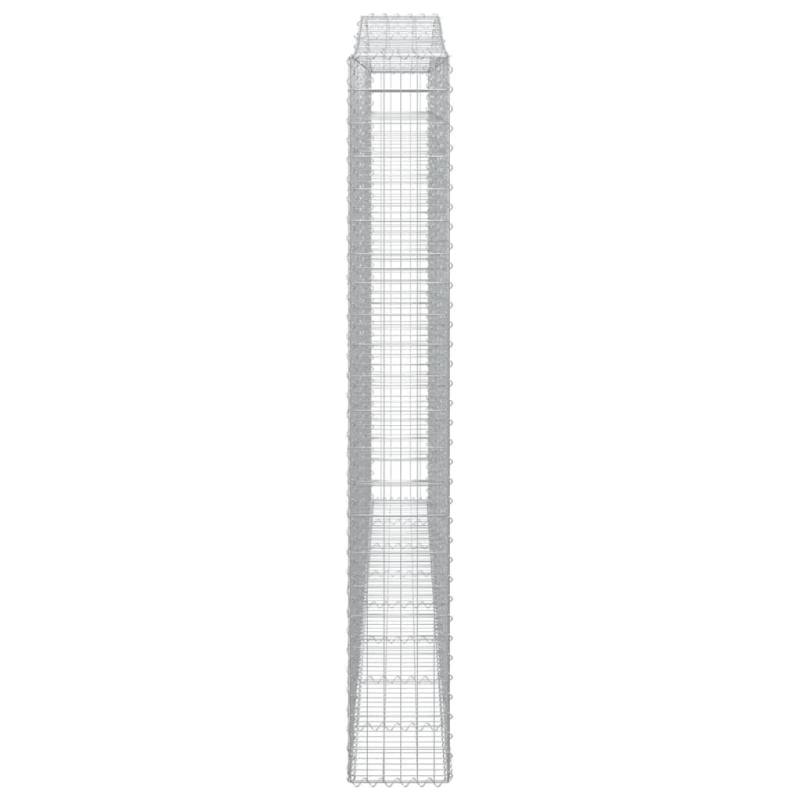 Gabione mit Hochbogen 400x30x220/240 cm Verzinktes Eisen