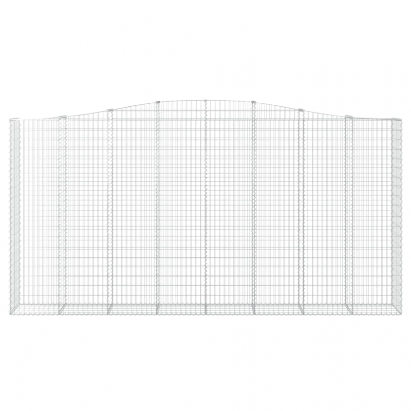 Gabione mit Hochbogen 400x50x200/220 cm Verzinktes Eisen