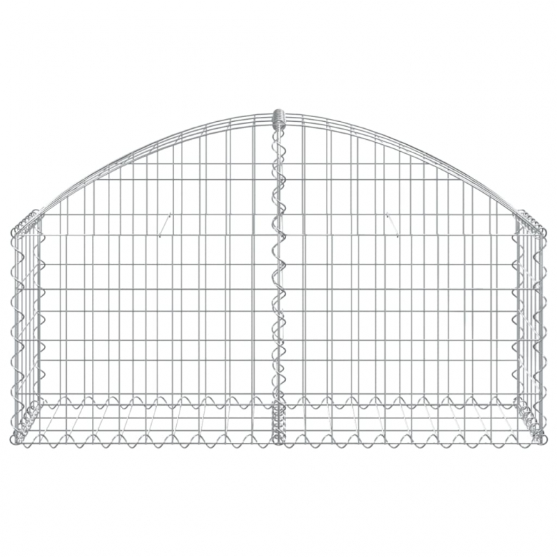 Gabione mit Hochbogen 100x30x40/60 cm Verzinktes Eisen