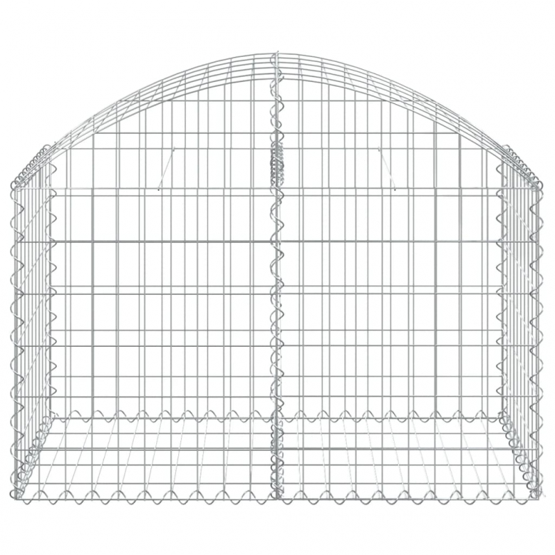 Gabione mit Hochbogen 100x50x60/80 cm Verzinktes Eisen