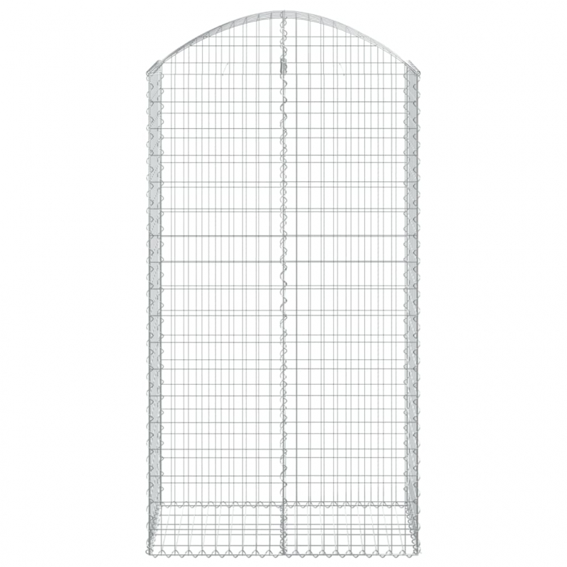 Gabione mit Hochbogen 100x50x180/200 cm Verzinktes Eisen